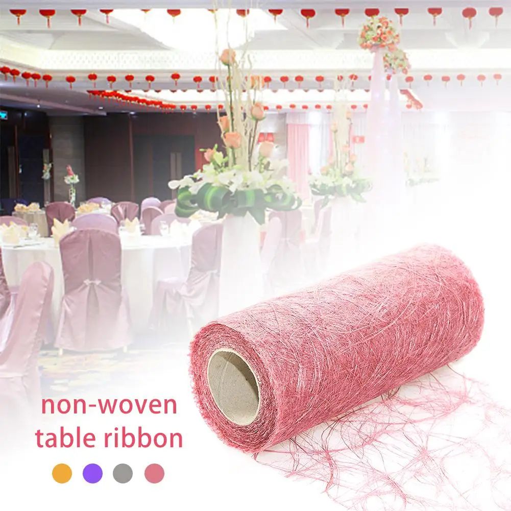 

Non-woven Table Pink Non-woven Table Ribbon Wedding Decorative Communion Mat Elegant Wool Tablecloths