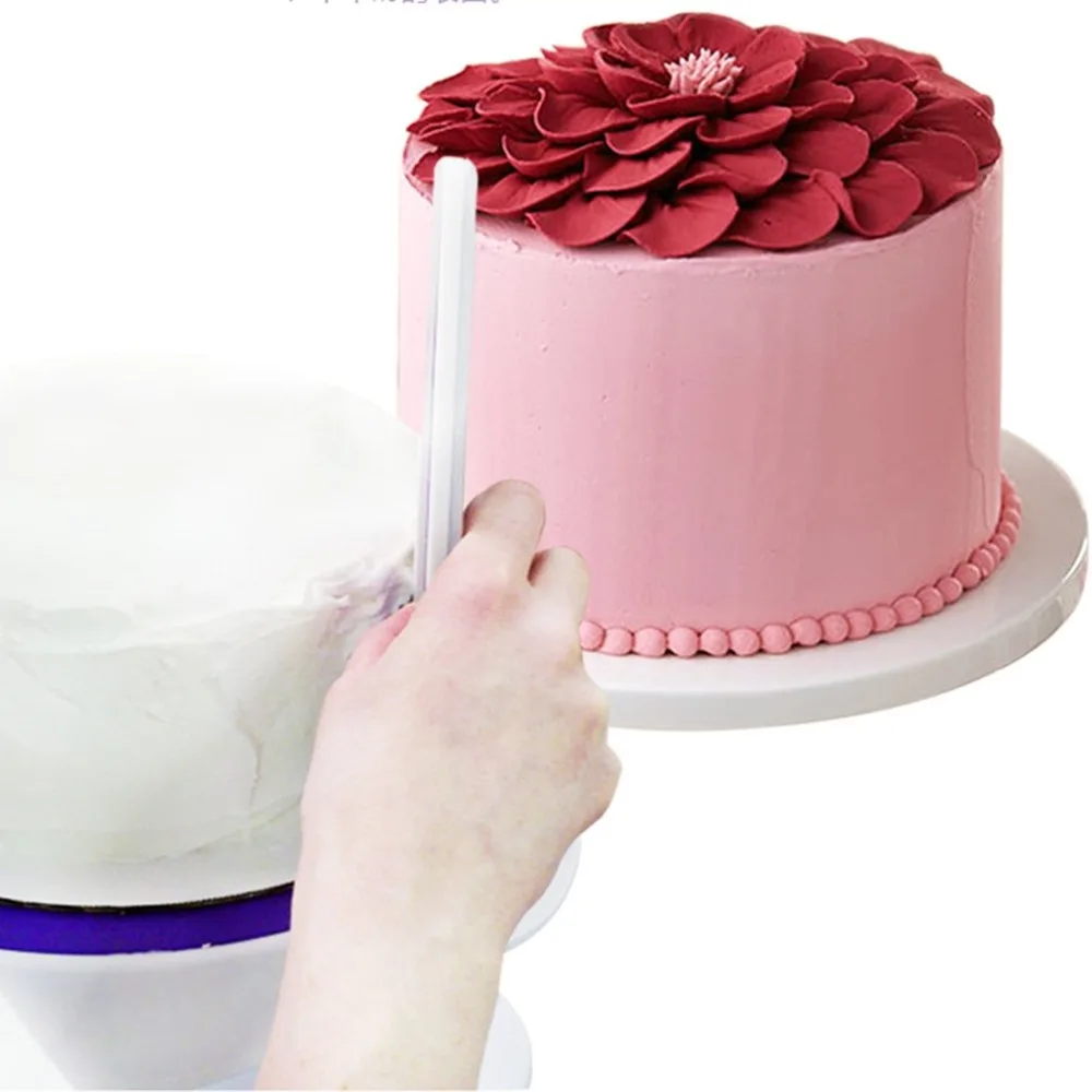Инструменты для выпечки, стол для украшения торта, круглый плоский пластиковый стол для торта, поворотный стол для торта, лопатка/поворотный стол