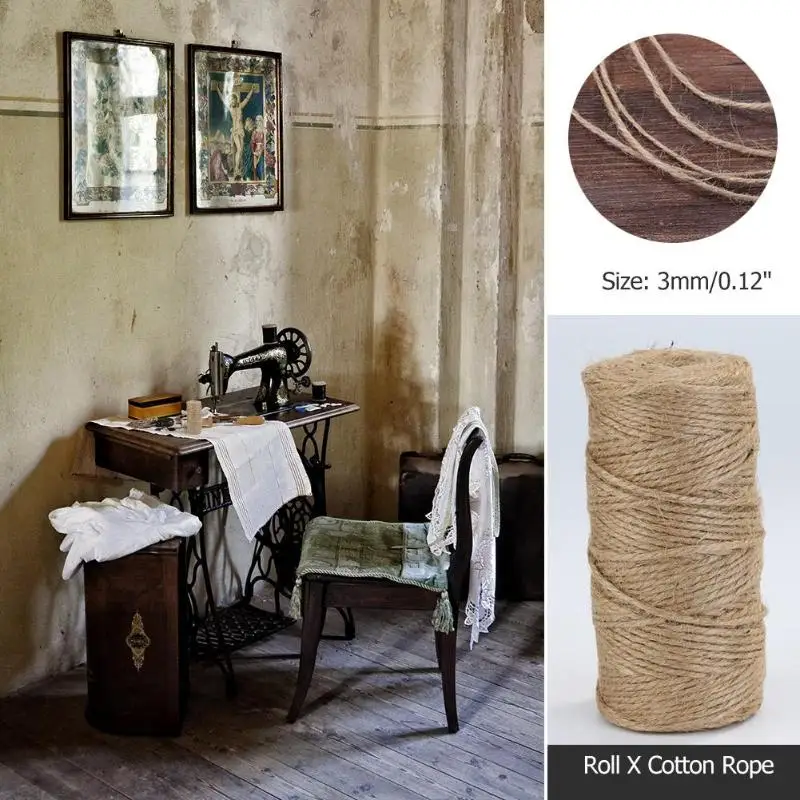 

100m/roll Natural Hemp Rope Jute Twine Burlap String Wrapping Party Wedding Gift Cords Thread DIY Scrapbooking Craft Decor
