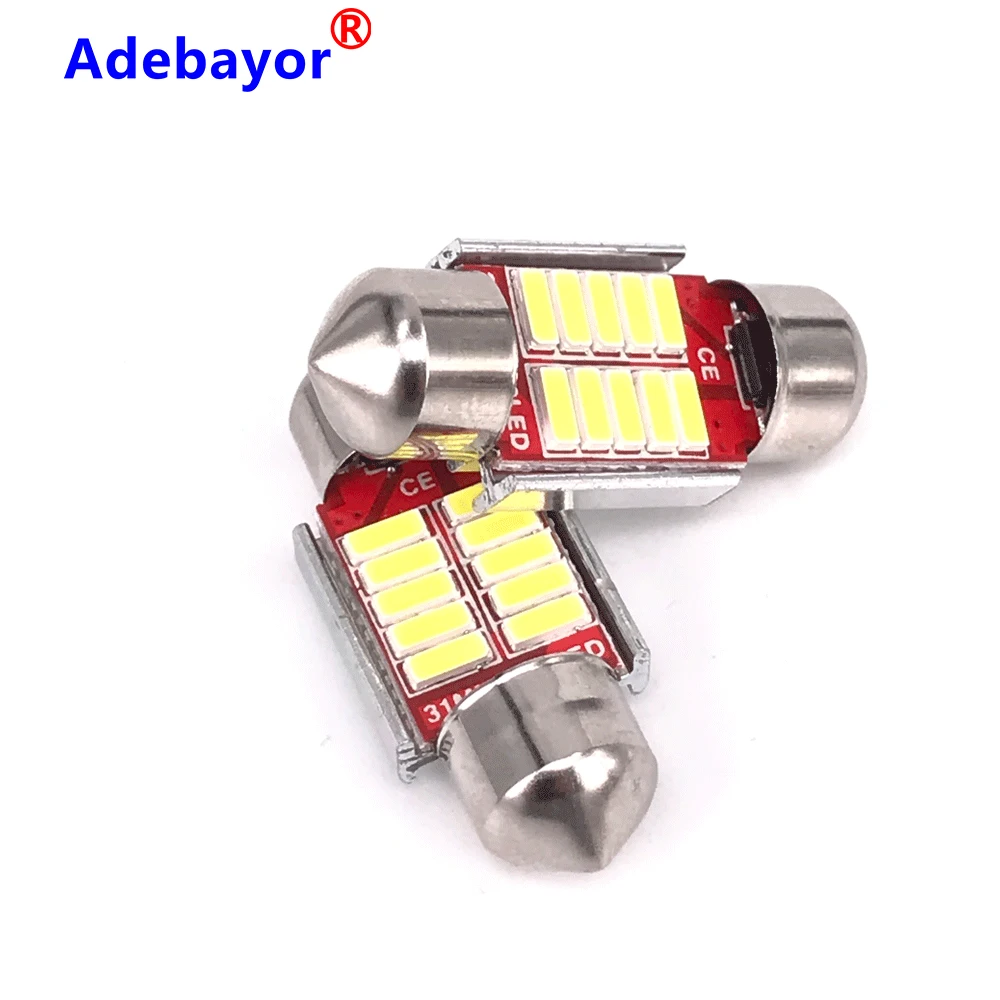 500 шт гирлянда 31mmC5W CANBUS без ошибок автоматический светильник 10SMD 4014 светодиодный интерьер автомобиля купольная лампа для чтения белый DC12V