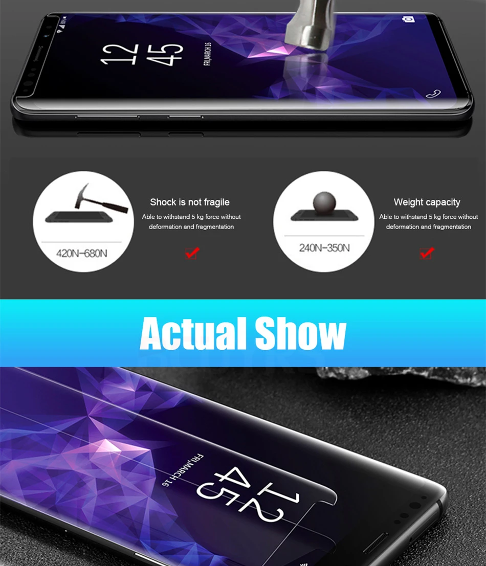 2 шт УФ Защита для жидкокристаллического экрана для samsung Galaxy S8 S9 S10 Plus на samsung Note 8 9 S7 Edge S10 защитная пленка