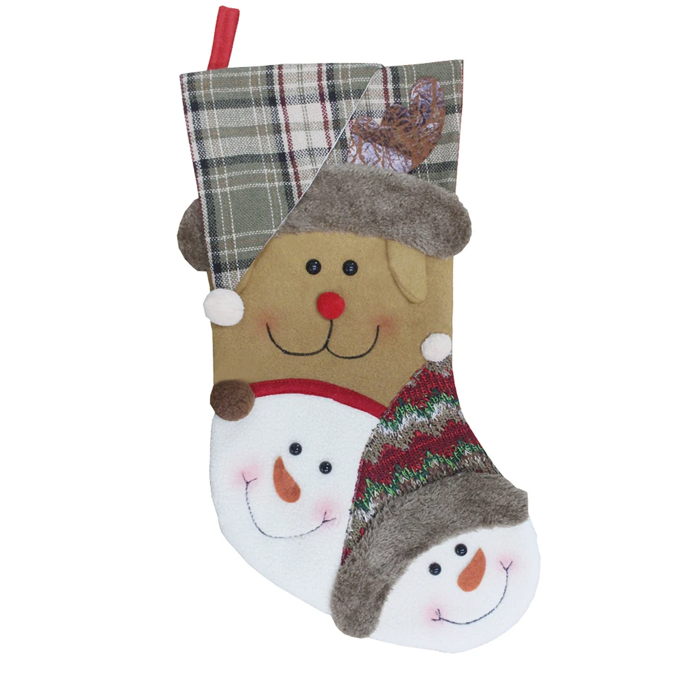 Рождественский подарок, носки, Санта Снеговик олень, подарочные пакеты, конфетные чулки, рождественские украшения, большой размер