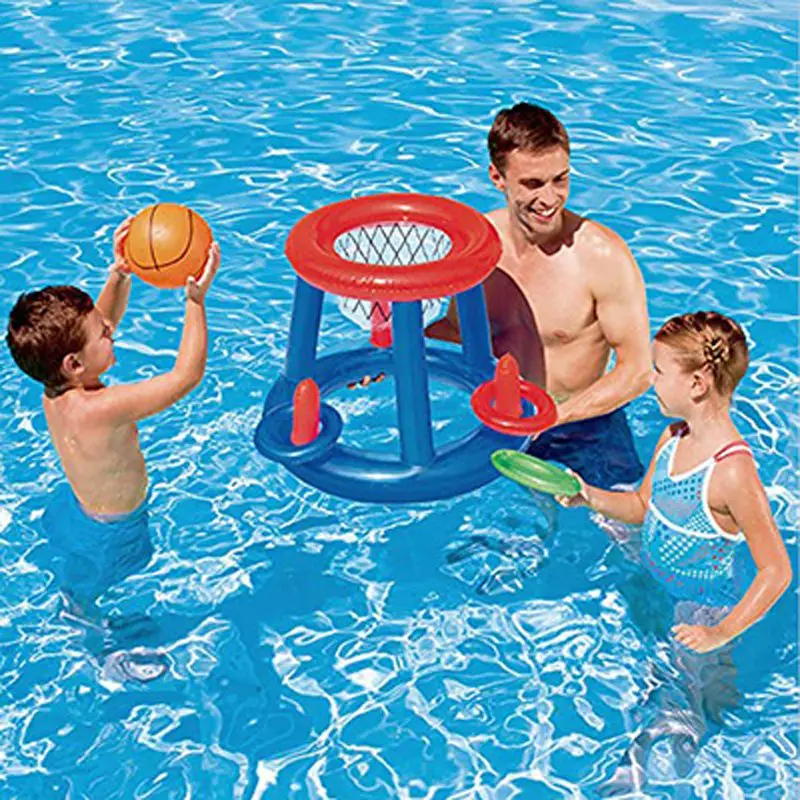 Inflatable Swimming Pool Basketball Hoop Lightweight Folding Floating Water Amusement Equipment For Beach Party