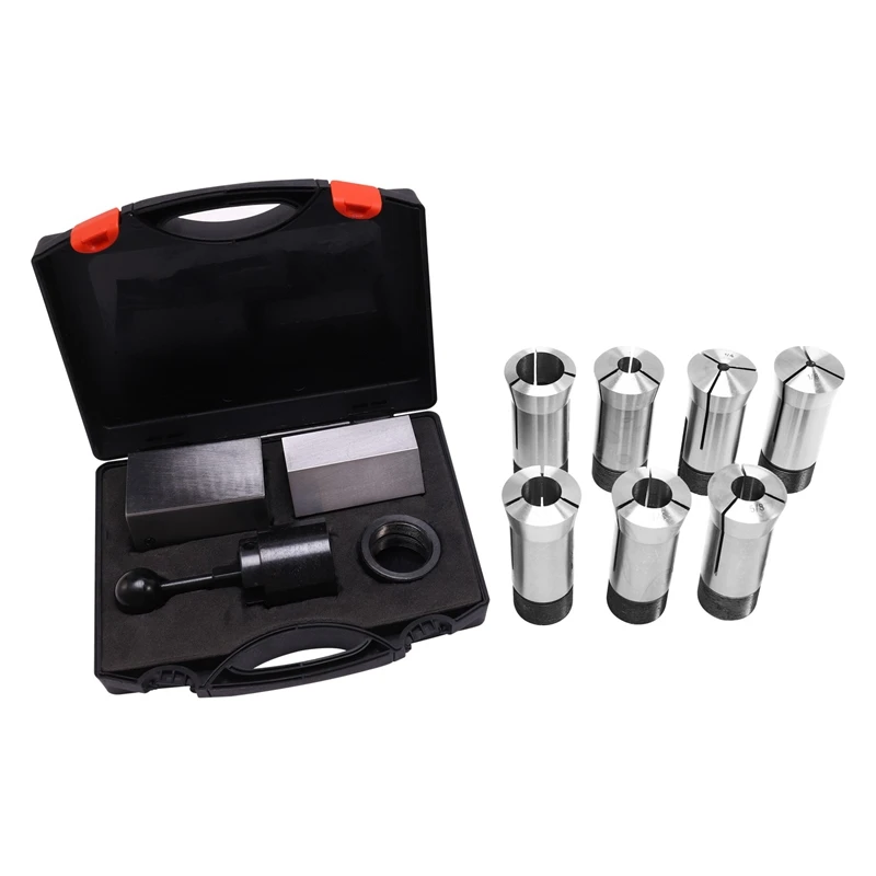 

5C Square/Hex Chuck Block Hardened Precision Tool Steel Collet Set 1/8 inch-1 inch Collet Block Set for Milling Lathe Tool Workh