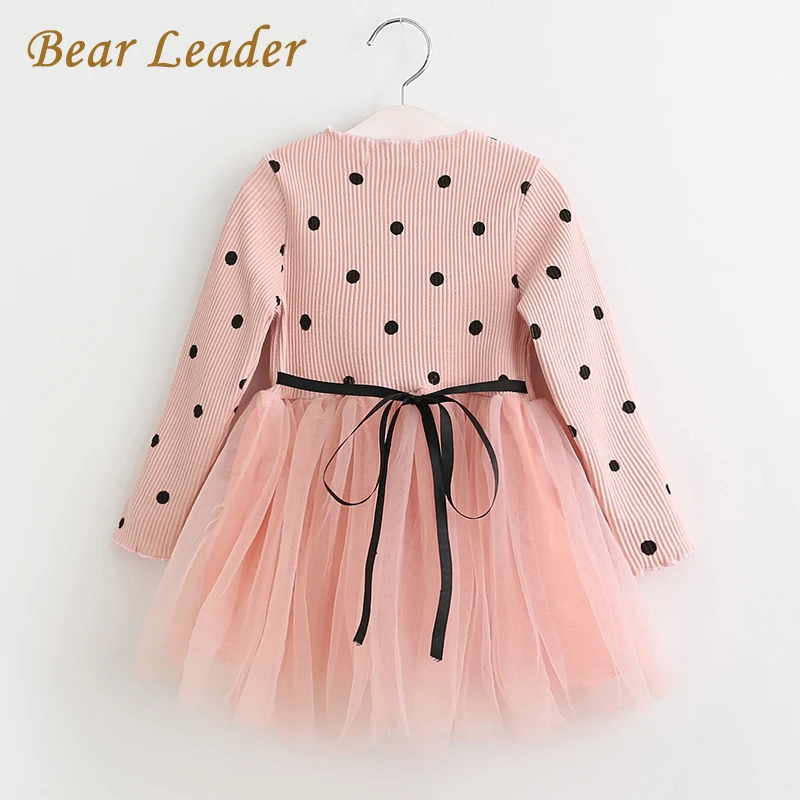 Bear leader/платье для девочек; Новинка; летнее элегантное платье принцессы; шифоновое платье с вуалью и рукавами в горошек; вечерние платья для девочек; детское платье