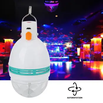 

3W Colorful Auto Rotating RGB LED Bulb Stage Light Party Disco Decoration Lamp Built in Rechargeable Lithium Battery Handy