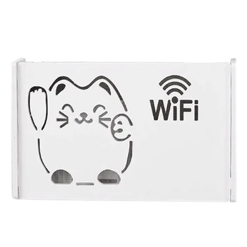 

Wireless Wifi Router Box Wood-Plastic Wall Shelf Hanging Plug Board Bracket Storage Box