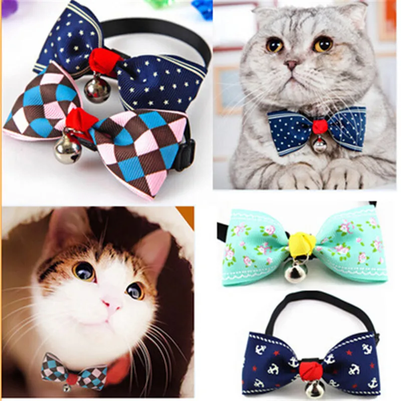 

S-J-J Pet Dog Cat Necklace Adjustable Strap for Small Medium Cat Dog Collar Dogs Accessories Puppy Bow Ties Pet Supplies