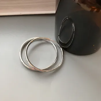 

Authentic 925 Sterling silver Big Open Circle Endless love Lucky Hoop Huggie Earrings FINE jEWELRY TLE846