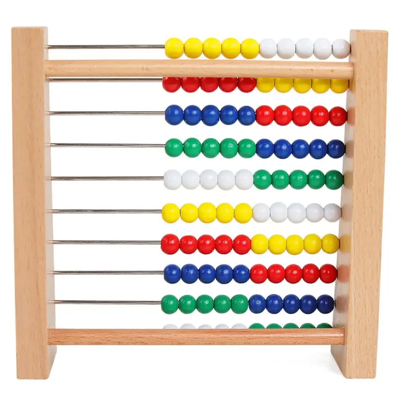 

6.5" Abacus Classic Wooden Toy 123 Learning Math Counting Beads Educational Counters Toys for Baby Toddler Y51E