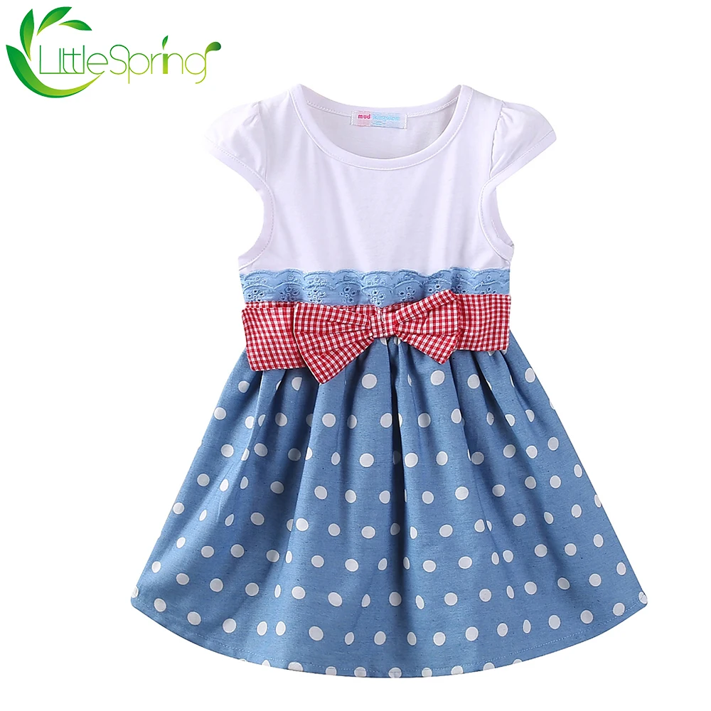 LittleSpring/платье для маленьких девочек с бантом Разноцветное платье принцессы в
