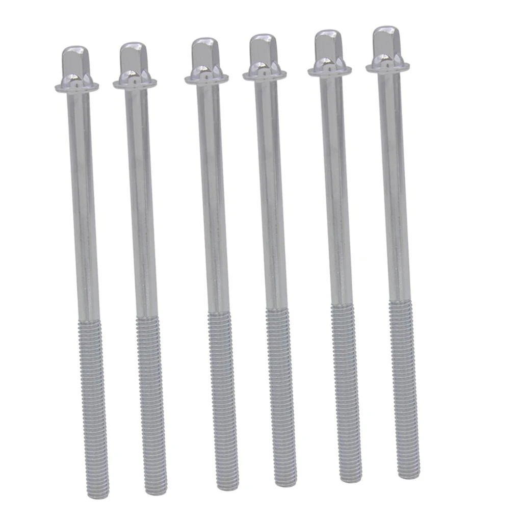 Exquisite Craftsmanship 6 Pieces Drum Screws Tension Rods Long Screws Bolts Parts for Drum Band