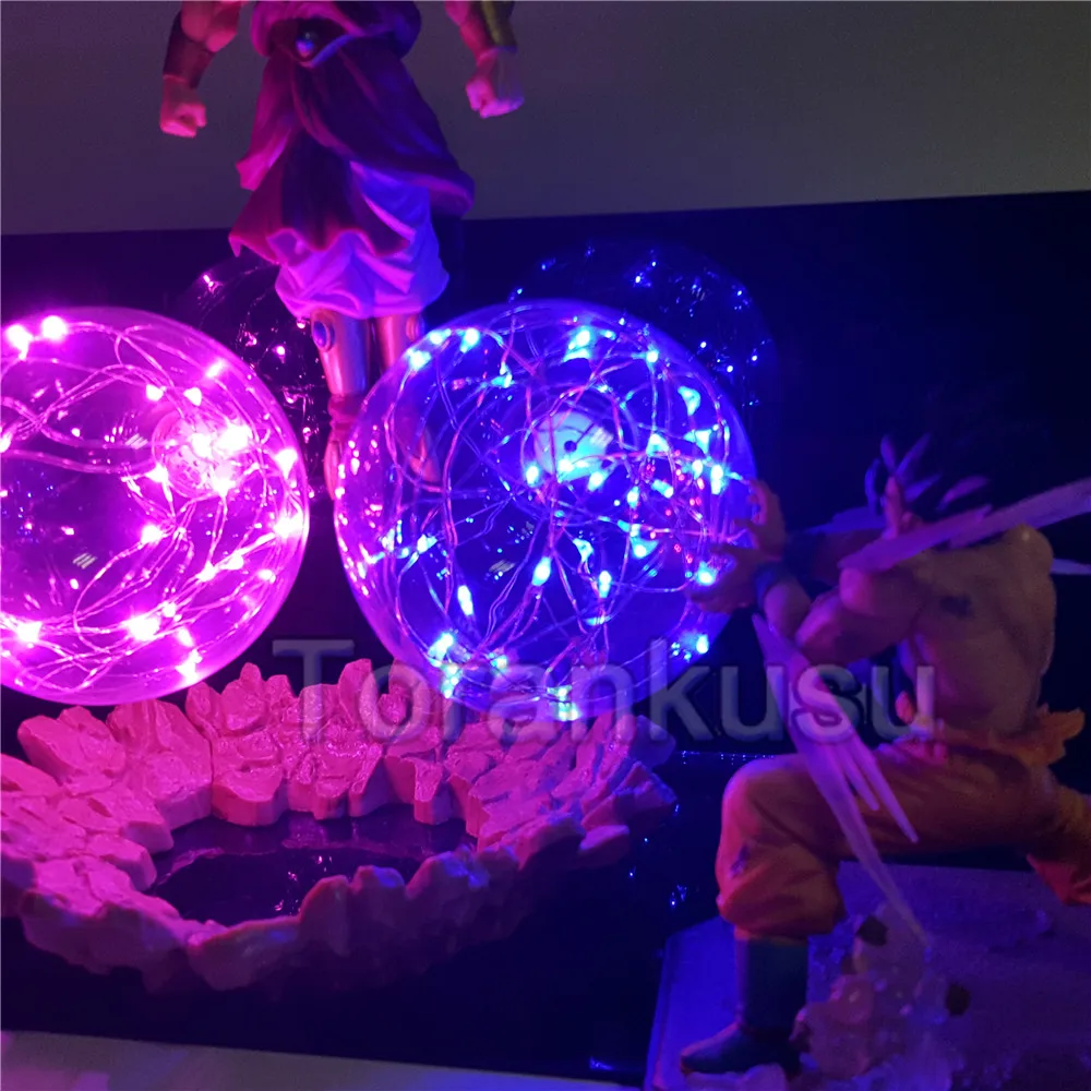 Аниме Dragon Ball Z Super Broly Son Goku VS Vegeta Action Figma DIY Led набор игрушек Фигурка DBZ легкая модель игрушки Подарочная фигурка