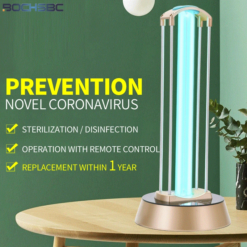 

40W Desinfect Table Lamp Double Tube Sterization Ultraviolet UV Germicidal Light Remote Control Timer Disinfection Air Ozone