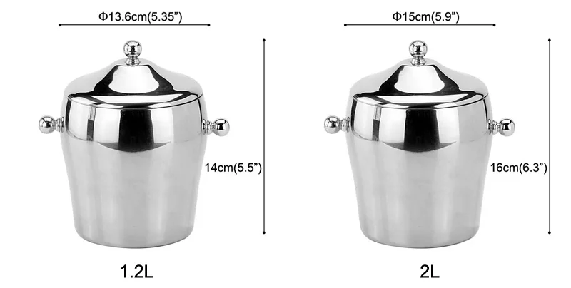 Из нержавеющей стали утолщенный двойной Portabl ведро льда с крышкой ручка двойной ушной барабан форма сохранение тепла бочка для шампанского