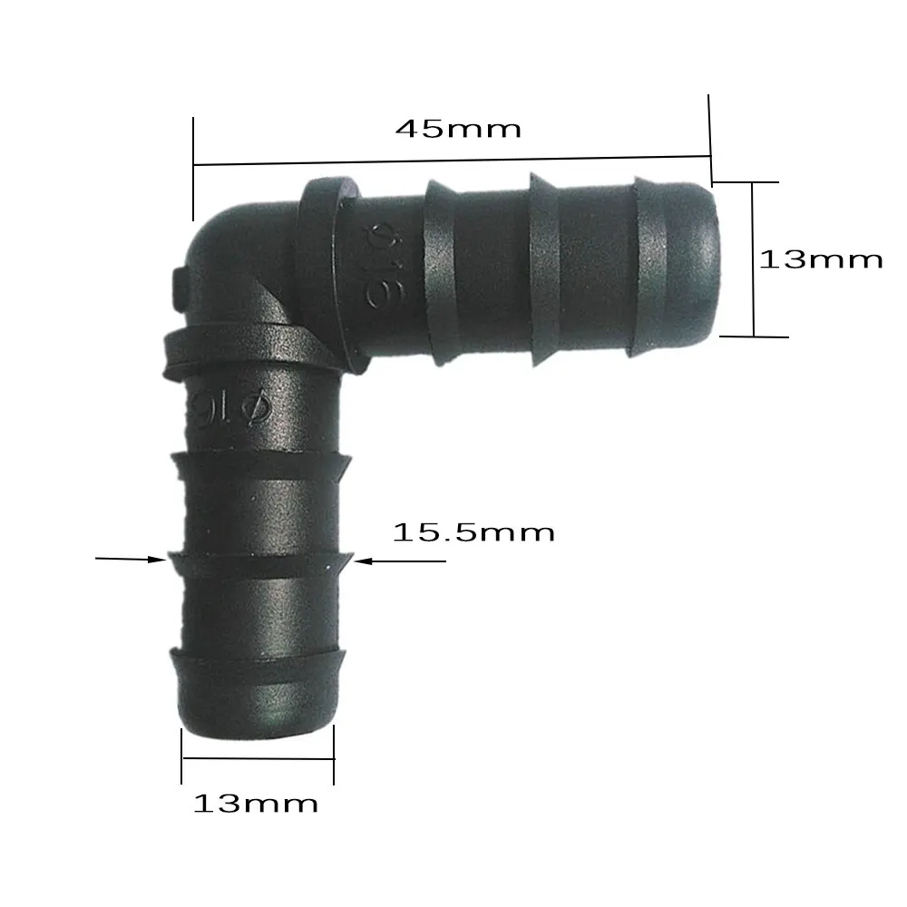 10pcs-pack DN16 90 градусов уголок изгиб садовый фитинг для полива водопроводная муфта Оросительная Система IT126