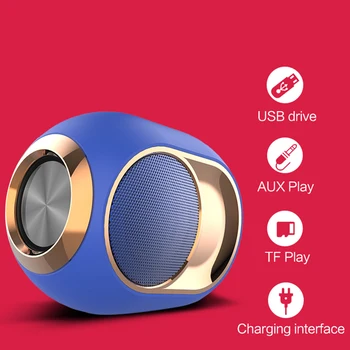 

Portable Bluetooth 5.0 Speaker Wireless Stereo Bassup TWS Speaker Supports Cards U-disk AUX FM Play for Outdoor Home Travel VH99