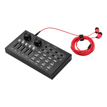 

Multifunctional Live Streaming Sound Card USB Audio Interface Mixer with 12 Audio Effects Support Bass Mid Treble Reverb Effect