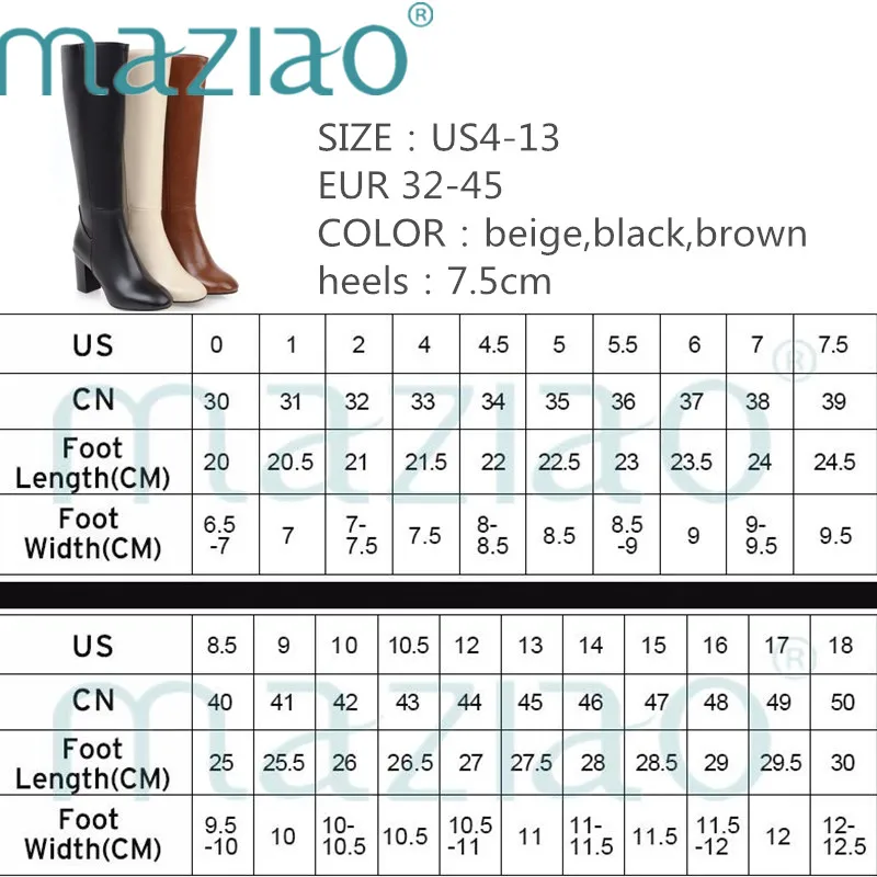 Большие Size32-45; модные ботинки на квадратном каблуке; сезон осень-зима; женская обувь на высоком каблуке с квадратным носком на молнии; сапоги до колена; женская обувь; ; MAZIAO
