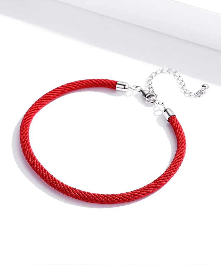 Очаровательный браслет из серебра 925 пробы с Красной веревкой для женщин, модный регулируемый браслет Pandora, ювелирные изделия, подарок подруге на свадьбу