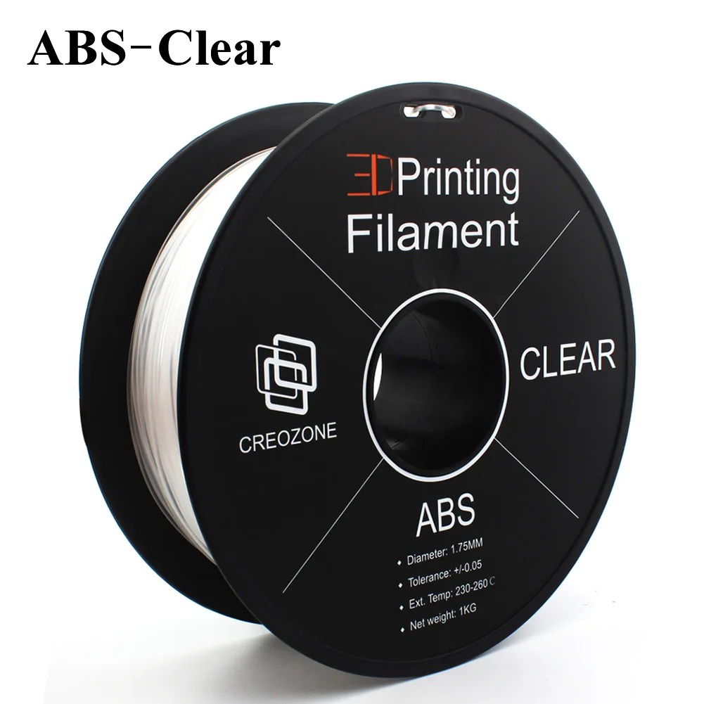 ABS-Clear 3D нить CREOZONE 1,75 мм 1 кг PLA ABS TPU PETG углеродная новая шелковая нить 3D пластиковая нить для принтера из России и Испании - Цвет: ABS-Clear
