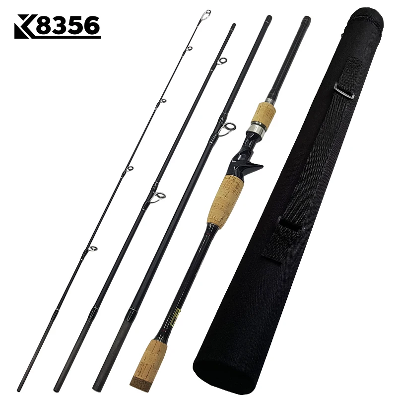 

K8356 1.8-3.0m Ultra Light Portable M Power 4 Section Carbon Fiber Spinning Baitcasting Fishing Rod 10-25g 12-25Ib Travel Rod