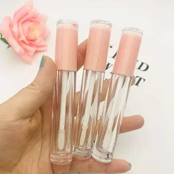 

10/50PCS 5ML Empty Lip Gloss Tube With wand,ABS Lip Balm Tubes,Baby Pink Cap DIY Lip glaze packing container