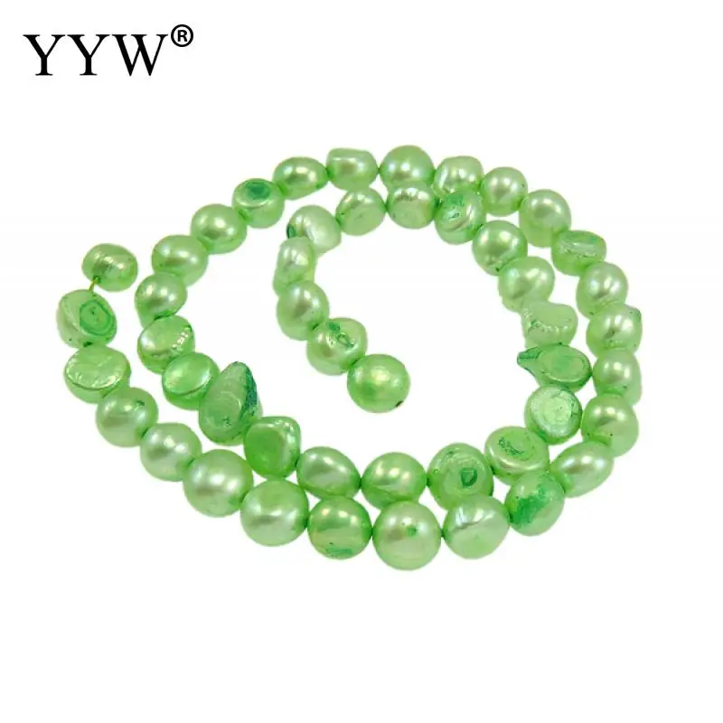 

Big Sale Baroque Cultured Freshwater Pearl Beads For Jewelry Making Bulk Bead 2020 New Green Grade A 8-9mm Natural Pearl Beads