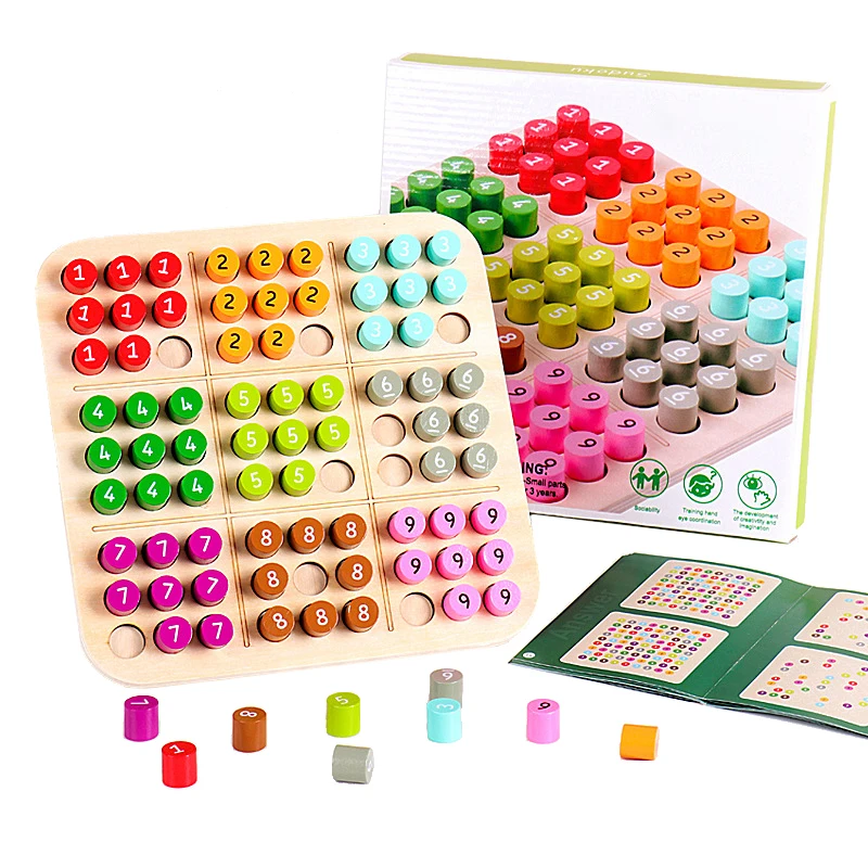 Children Sudoku Games Chess Toys Cognitive Color Digital Board Party Games Educational Sudoku Puzzles Wooden Toys Brain Training