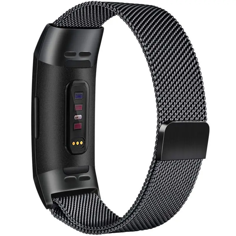 Ремешок из нержавеющей стали для Fit bit Charge3, ремешок для наручных часов, ремешок для умных часов, сменный Браслет, ремешок для наручных часов с магнитной пряжкой