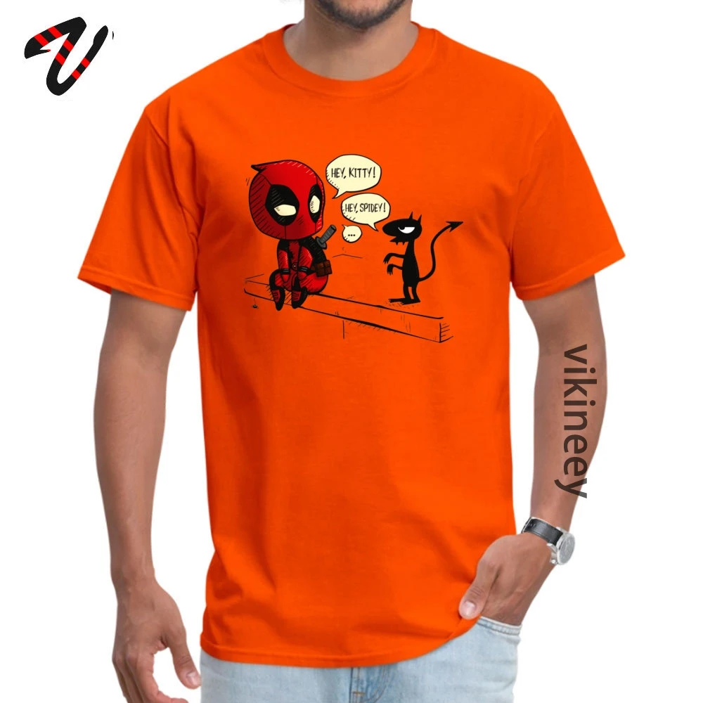 Casual Badass meets Demon T Shirt Brand Summer/Autumn Short Sleeve Round Neck Tops Tees Pure Cotton Men Cool Tee-Shirt Badass meets Demon 5584 orange