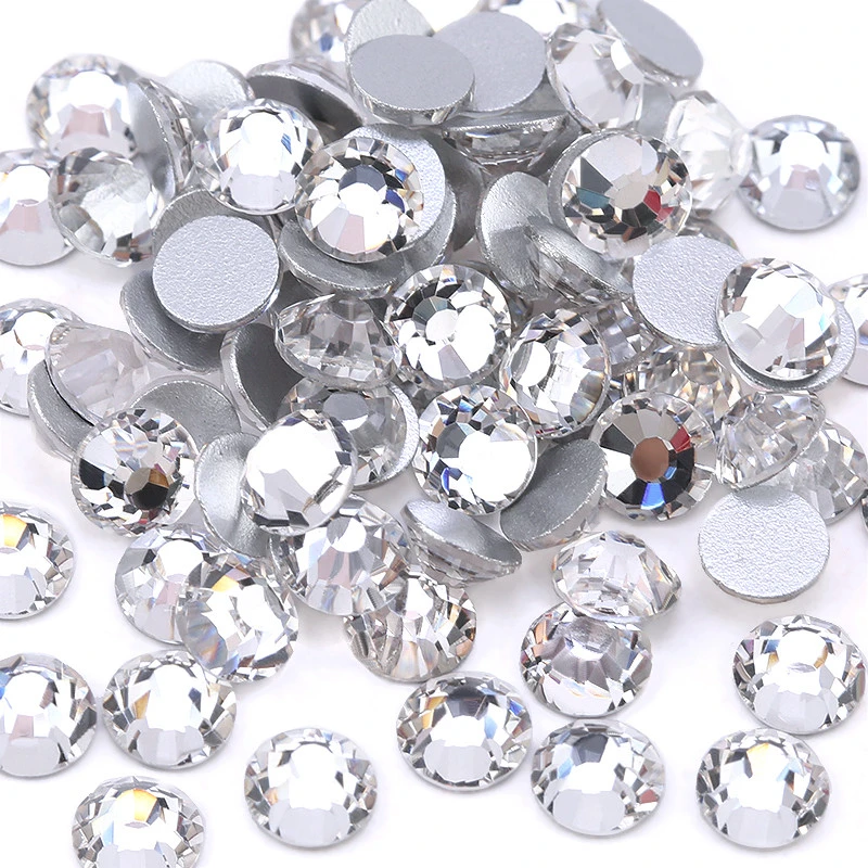 Cords  Top quality SS3-SS40 Clear Crystal White 3D Nail Art Decoration rhinestones Silver Flatback Rhinestones Glitter Gems Sewing Patterns