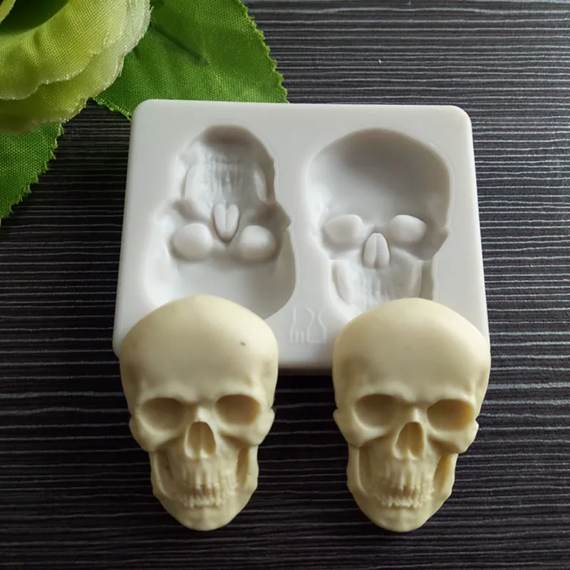Силиконовые 3D формы в виде головы скелета черепа сделай сам для шоколадных