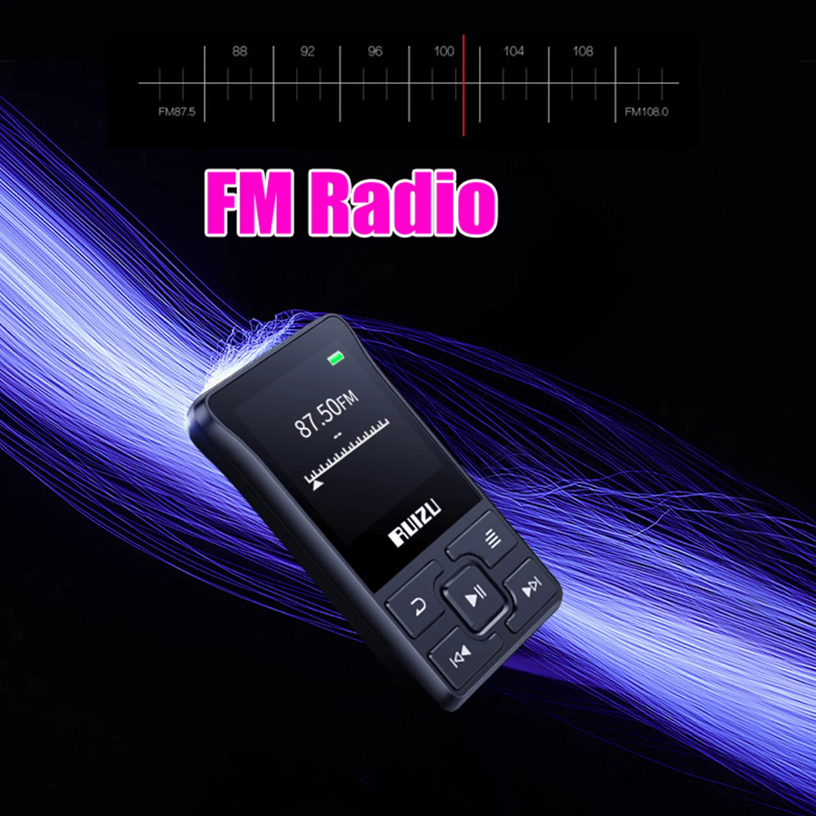 RUIZU X55 Bluetooth MP3 Portable Music Video Player 1.5” Mini Music Player with Speaker FM Radio Recording Built-in 8G Memory ipod mp3 player