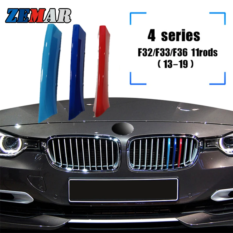 ZEMAR 3 шт. ABS для BMW 4 серии F33 F32 F36 автомобильные гонки решетка полоса обрезание