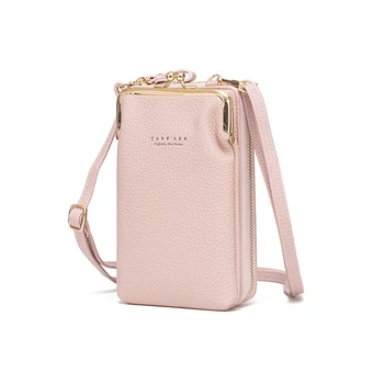 

High Quality Crossbody Bag PU Leather Phone Shoulder Bag Messenger Bags Fashion Daily Use For Women Litchi Pattern Sling Bag