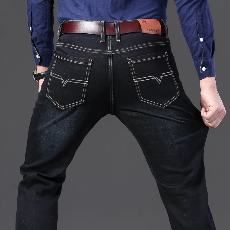 2019 New Mens Fashion Black Blue Jeans Men Casual Slim Stretch Jeans Classic Denim Pants Trousers Plus Size 28-40 High Quality 2019 New Mens Fashion Black Blue Jeans Men Casual Slim Stretch Jeans Classic Denim Pants Trousers Plus Size 28-40 High Quality
