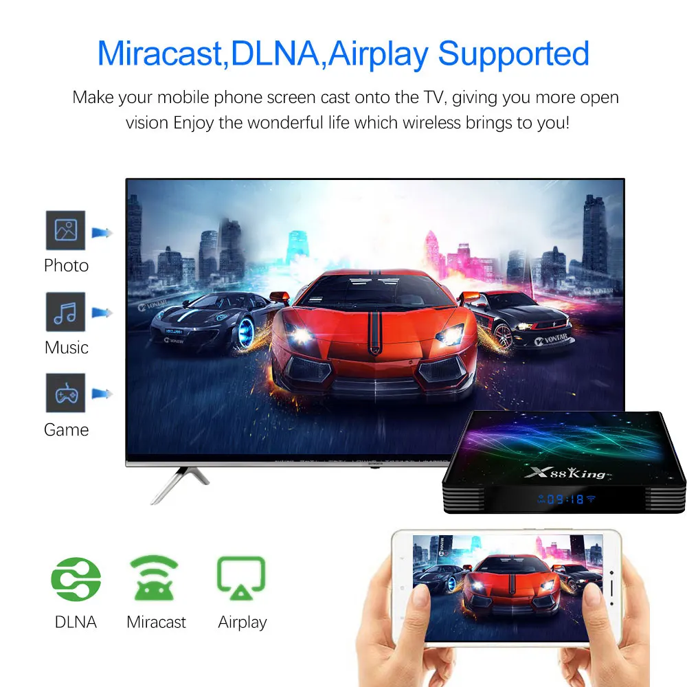 X88 King 4 ГБ 128 ГБ ТВ приставка BT5.0 1000 м Amlogic S922X Android 9,0 двойной Wifi 4K Google Play Store Netflix Youtube 4K медиаплеер