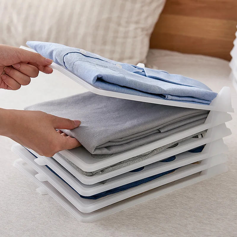 

Wardrobe Useful Product Fold Garment Board Creative Household Shirt-Stack Clothes Dormitory Storage T-shirt Lazy Useful Product