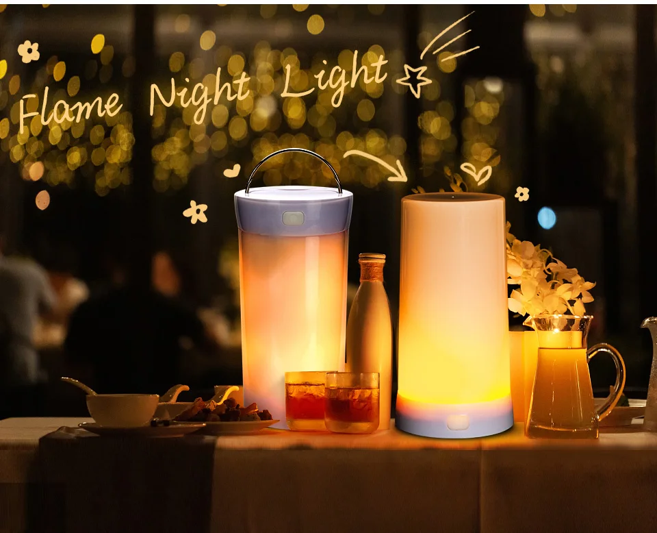 Lâmpada de Mesa Lâmpadas com Controle Luz da Noite ir para o Quarto Portátil Sensor Gravidade Magnética Chama Remoto Festa Acampamento Led Usb 2 Cheap Luzes noturnas