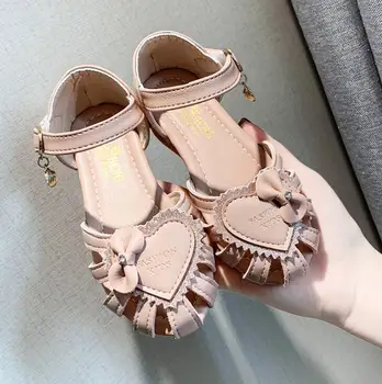 

New Summer Kids Fashion Beach Sandals Children Hollow out Breathable Princess Sandals Antislip Cute Girls Shoes With Bow