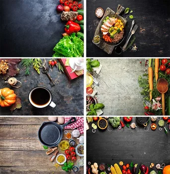 

Scopiso Food Photography Backdrop Grunge Wall Vegetables Kitchen Meat Booth Decoration Wood Dark Cement Background Studio Props