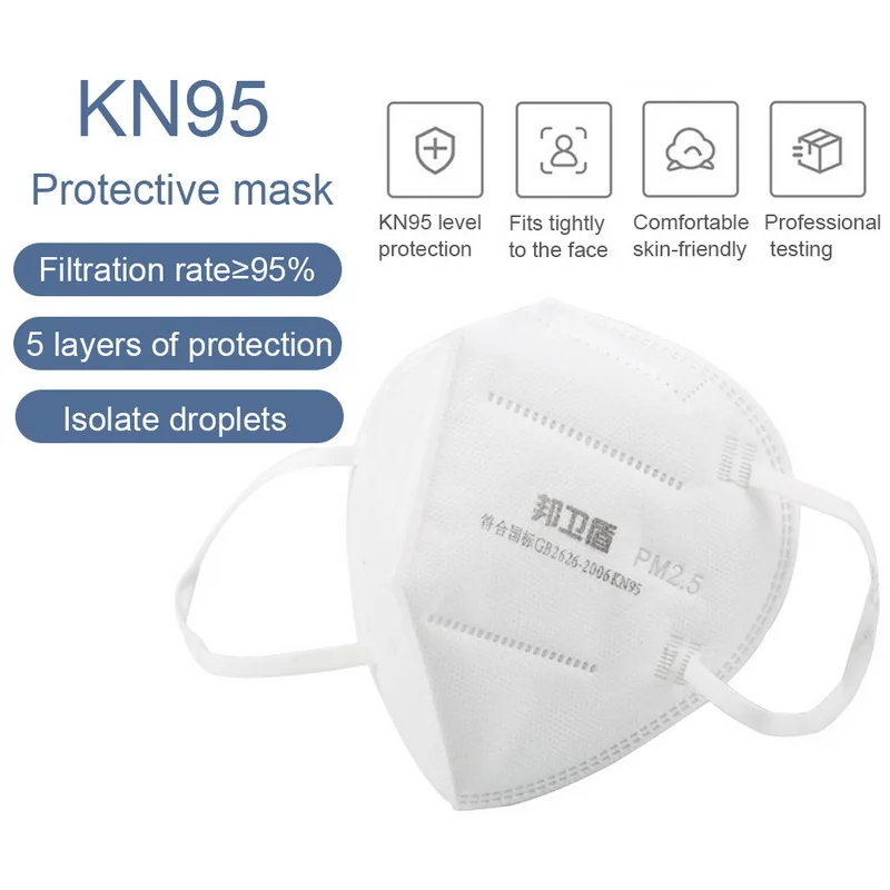 

10/30/50/100 pcs KN95 Dustproof Anti-fog And Breathable Face Masks 95% Filtration N95 Masks Features as KF94 FFP2