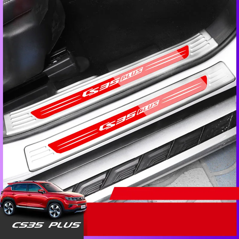 

Lsrtw2017 for Changan Cs35 Plus Car Door Sill Threshold Trims Interior Accessories Chrome 2018 2019 2020