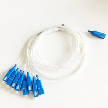 

SC UPC 1X8 FTTH Fiber Optic Splitter FBT Optical Coupler 1X8 SC Singlemode simplex Steel Pipe plc optical splitter