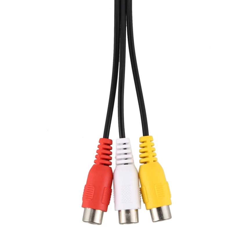 3,5 мм штекер в 3 RCA женское Аудио Видео av-кабель 22 см