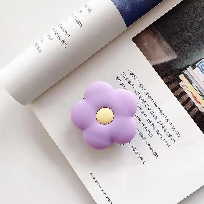 Универсальный растягивающийся 3D Кронштейн для мобильного телефона оптом с мультипликационной воздушной сумкой для телефона, подставка для телефона, автомобильный держатель для телефона - Цвет: purpleflower