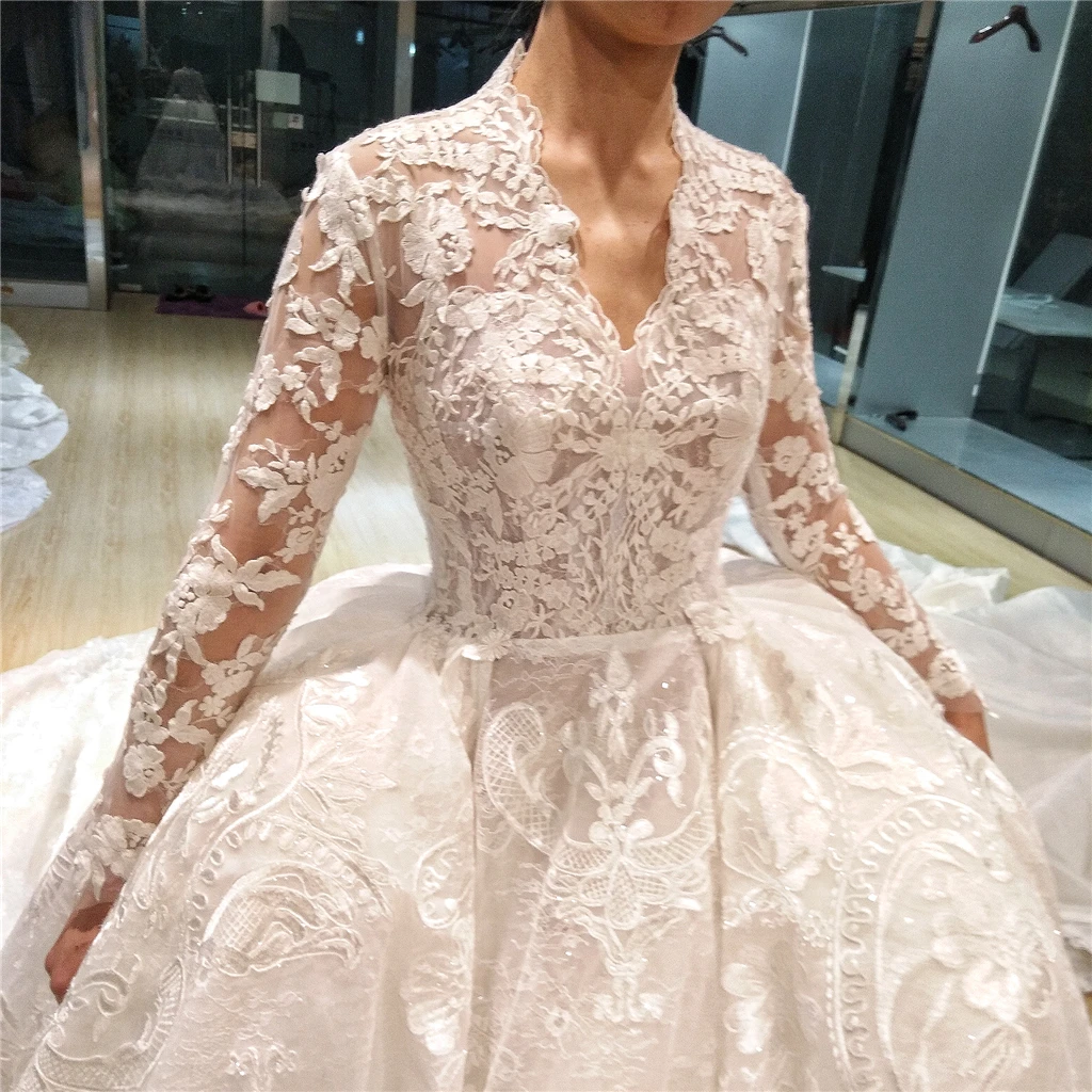 Marnahm 2022 New Design Luxury Woman Wedding Dress VNeck Full Bead