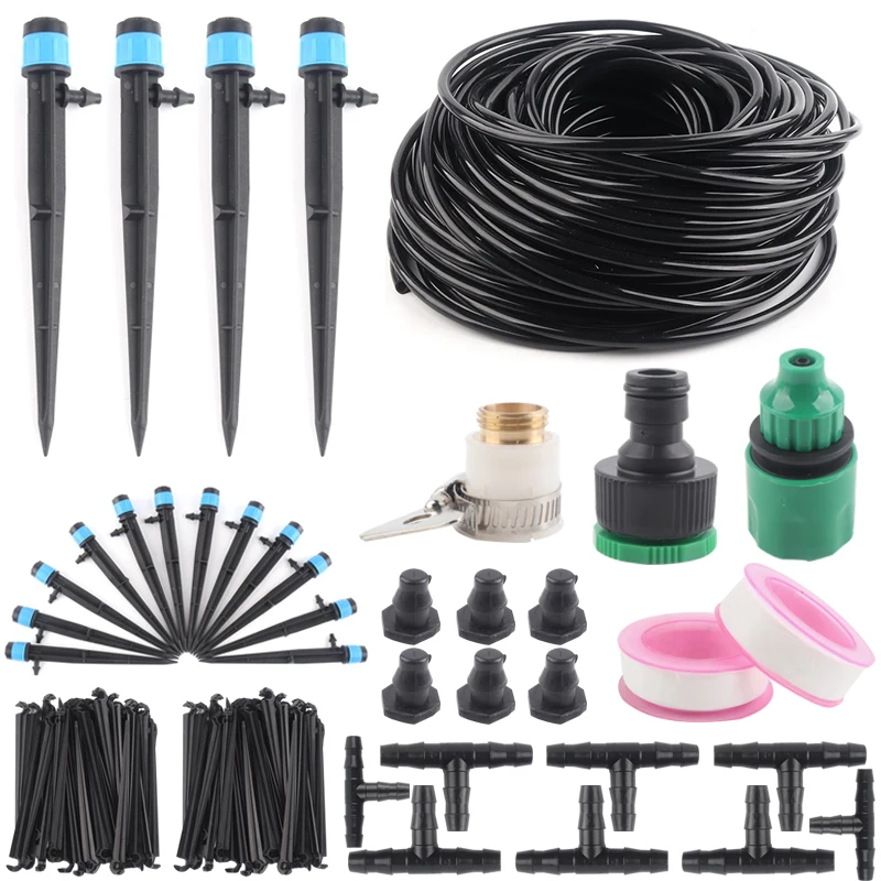 irrigation system kit 50~10Pcs Garden Water Connector 4/7mm 1/4'' Hose Barb Straight Connectors Micro Irrigation Sprinkler Accessories Watering Tools garden soaker hose kits