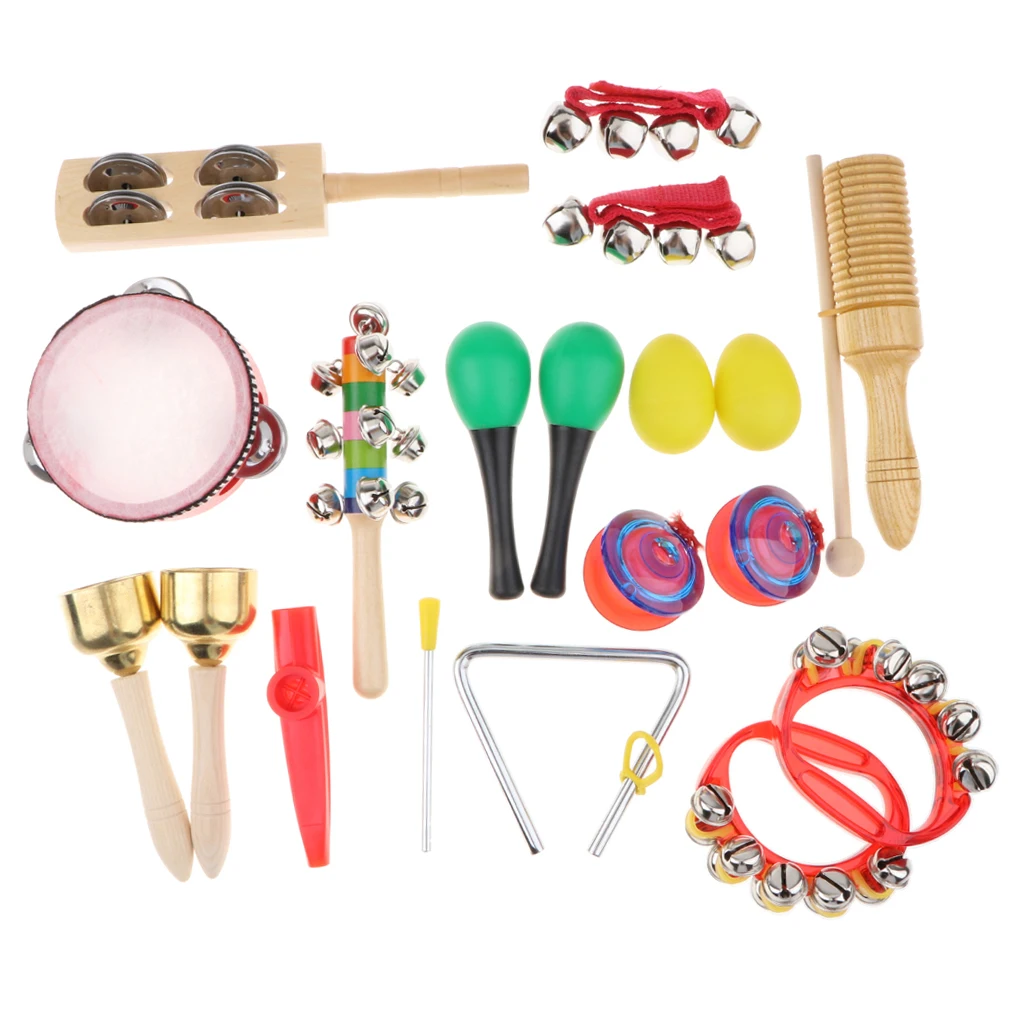 18 шт детский музыкальный ударный набор-музыкальный инструмент Тамбурин барабан игрушка